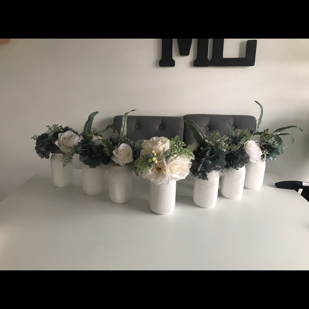 Handmade Mason jars & Fall Flowers